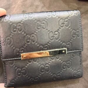 Gucci Black Embossed Leather Wallet